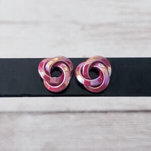 Retro Stud Earrings Iridescent Red - 3/8"
